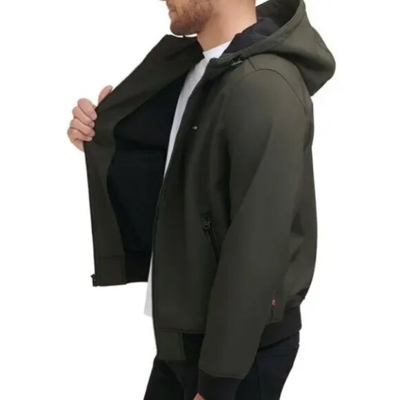 LEVIS Hooded Softshell Full Zip Bomber Jacket - Picture 2 of 15